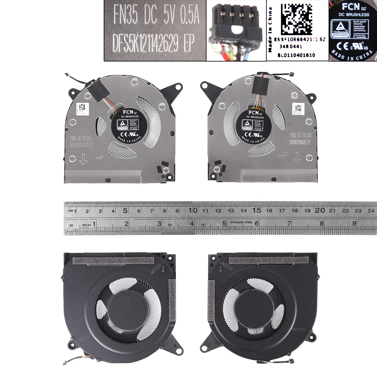 Picture of New Replacement CPU Cooling Fan For LENOVO R9000X Y9000X 2021  5V（L+R,ORG） N/A Layout